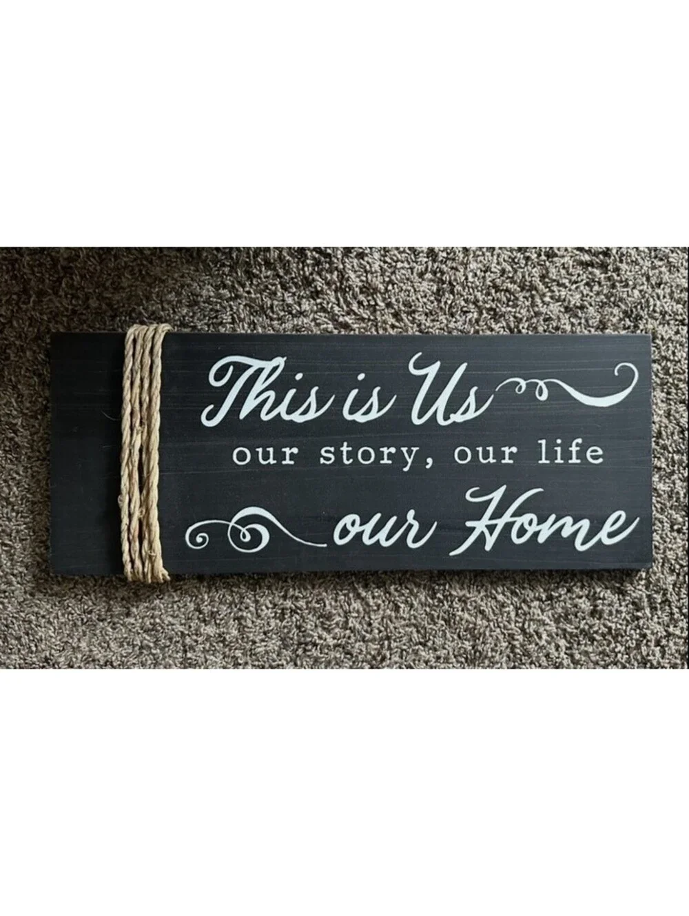 Rustic Farmhouse Wood Wall Sign “This Is Us Our Story Our Life Our Home” Decor